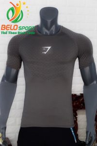 Áo tập gym body fit SHARK độc quyền Belo mã A-088 màu xám