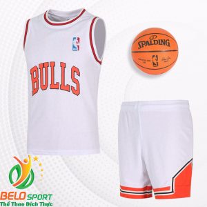 Bộ quần áo bóng rổ Bulls 2019 màu trắng