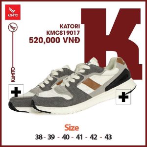 Giày chạy bộ Kamito Katori KMRS 19017 chính hãng màu trắng xám
