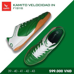 Giày bóng đá Kamito velocidad IN màu xanh lá đế cam chính hãng