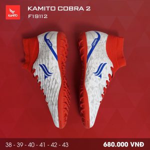 Giày bóng đá Kamito Cobra 2 màu đỏ trắng chính hãng